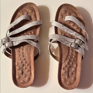 Silver Metallic Women’s Strappy Sandals